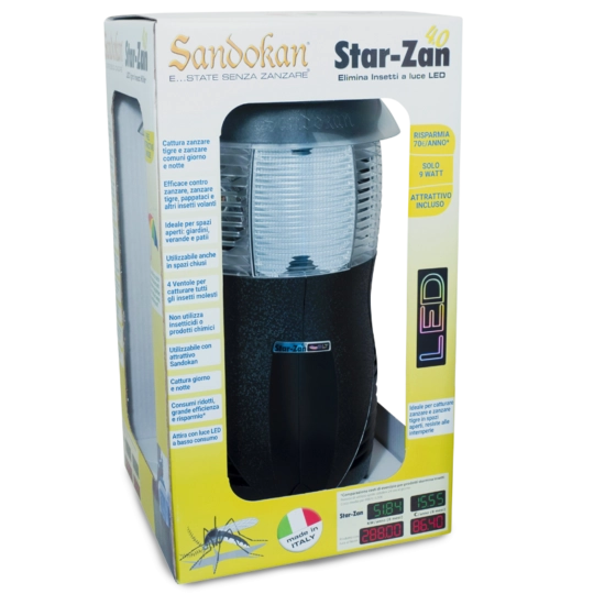Elettroinsetticida "Star-Zan 4.0" ad aspirazione con Led UV resistente all'acqua