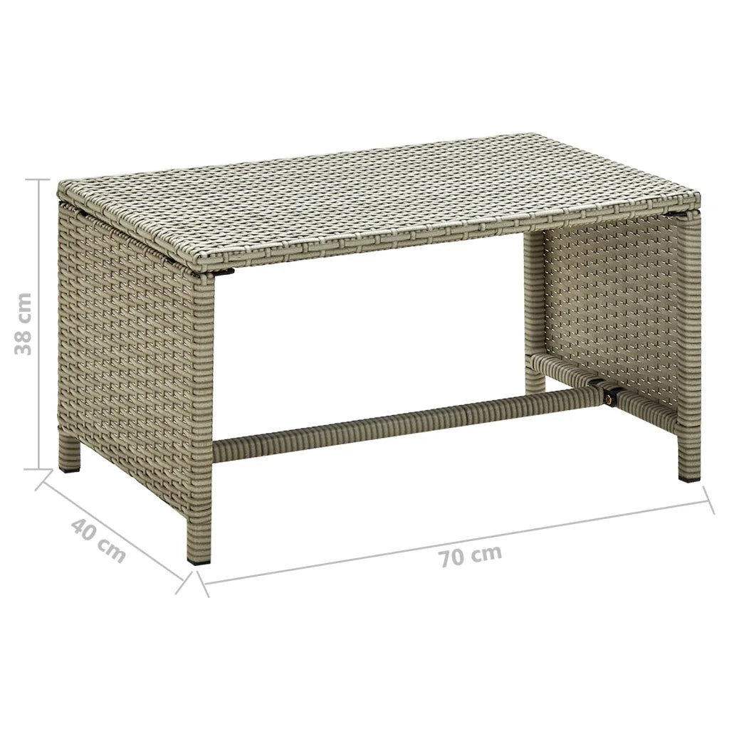 Tavolino da CaffÃ¨ Beige 70x40x38 cm in Polyrattan cod mxl 55348