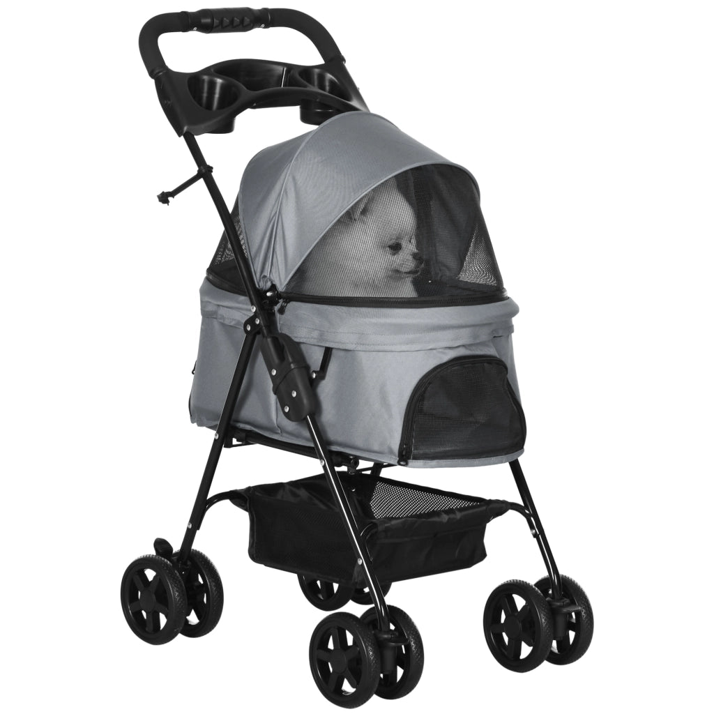 Carrello per Cani ¨C zephmum ¨C Grigio, Metallico, 67x45x96 cm