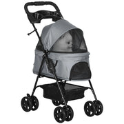 Carrello per Cani ¨C zephmum ¨C Grigio, Metallico, 67x45x96 cm