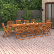 Set da Pranzo da Giardino 11 pz 280x90x75 cm Massello di Acacia 3086990