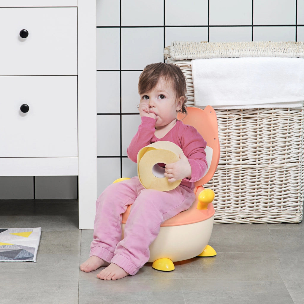 Vasino per Bambini con Schienale, Vaschetta Rimovibile e Braccioli, Et¨¤ 6 Mesi-3 Anni, Rosa