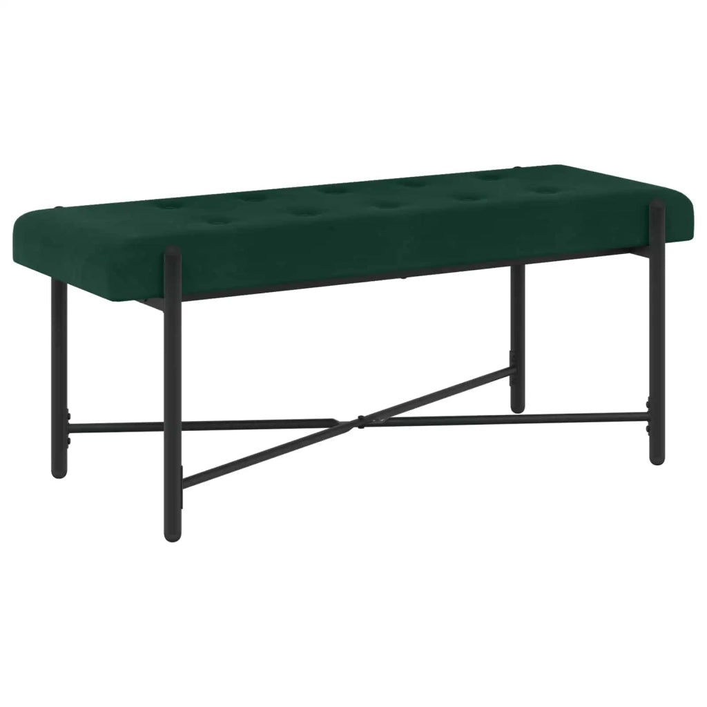 Panchina con bottoni e cuscini Verde Scuro 110 x 40 x 46 cm 42038387