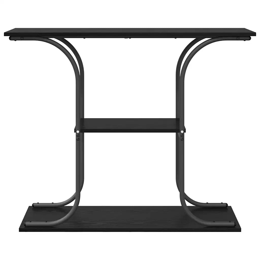 Tavolo consolle con lo scaffale Rovere Nero 101 x 35 x 80,5 cm 868469