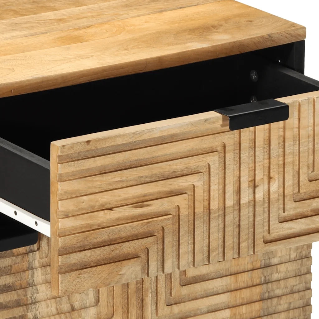 Comodino Marrone 50x33x60 cm in Legno Massello di Mango 4017728