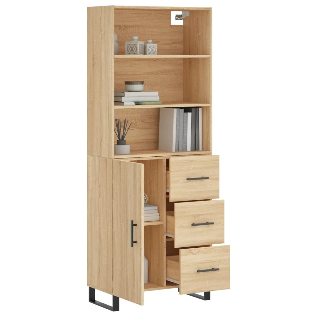 Credenza Rovere Sonoma 69,5x34x180 cm in Legno Multistratocod mxl 125350