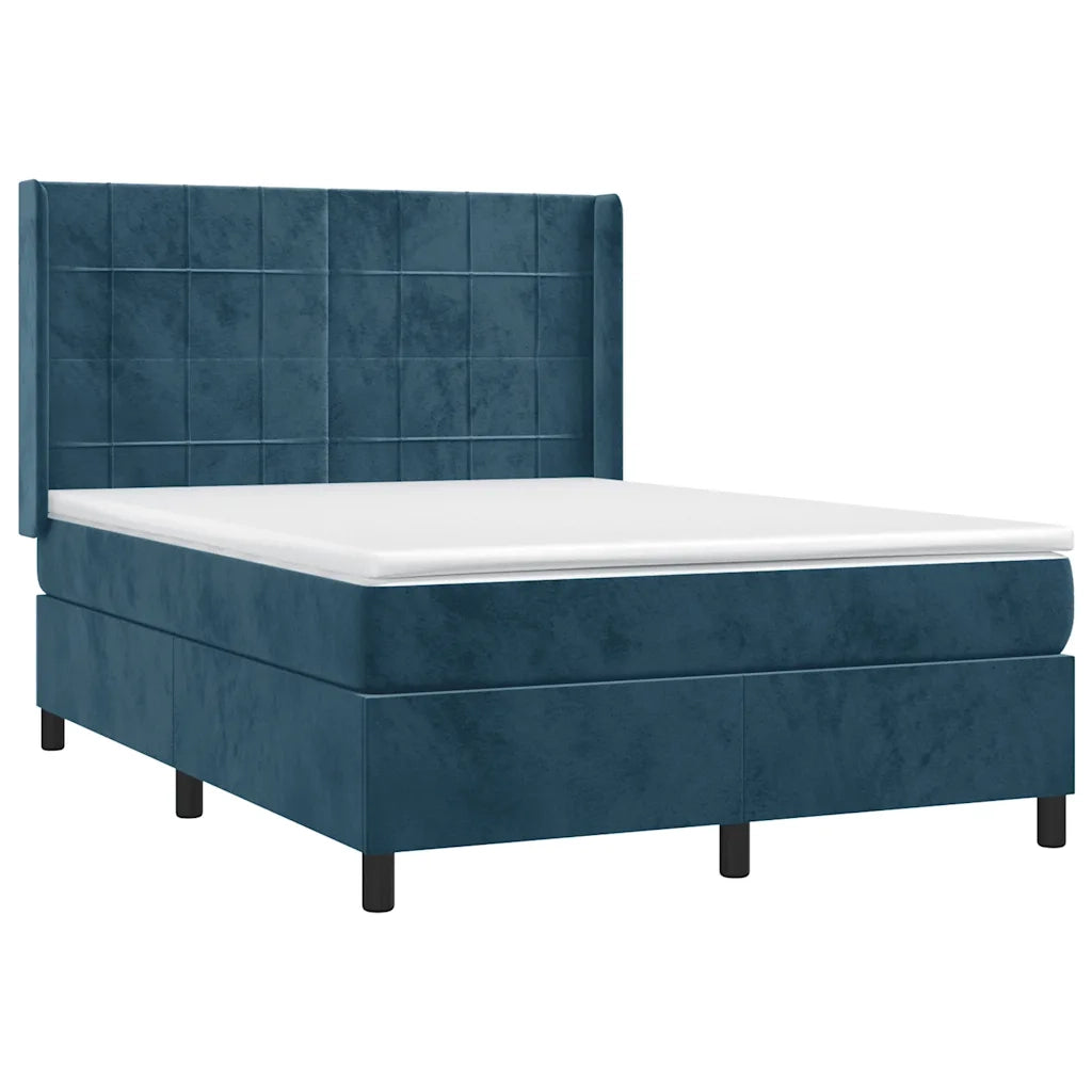 Letto a Molle con Materasso e LED Blu Scuro 140x190 cmcod mxl 75446