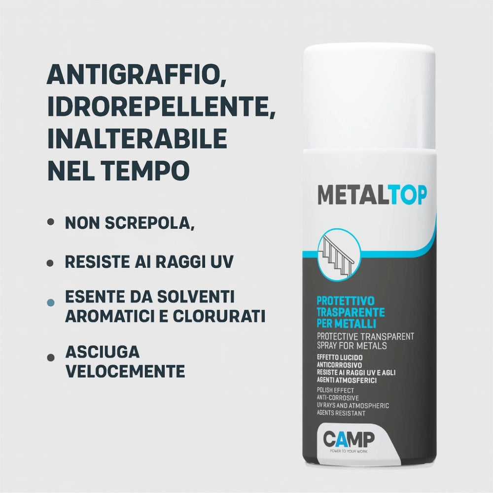 Metal top protettivo trasparente per metalli effetto lucido 400 ml 6 pezzi
