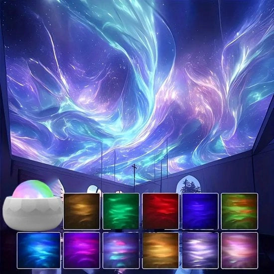 Proiettore di Ballo con Cristalli - Lampada da Tavolo per Camera da Letto, Gamer e Festa con Nebulose e Proiezioni Stellari