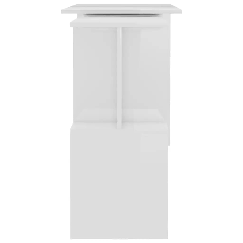 Scrivania ad Angolo Bianco Lucido 200x50x76 cm in Truciolare cod mxl 67787