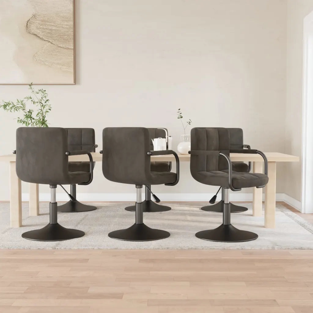Sedie da Pranzo Girevoli 6 pz Grigio Scuro in Velluto cod mxl 68535