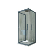 Box doccia 3 lati scorrevole 80x80x80 CM H 200 Vetro Trasparente Profilo Blu Navy mod. Kolors Trio