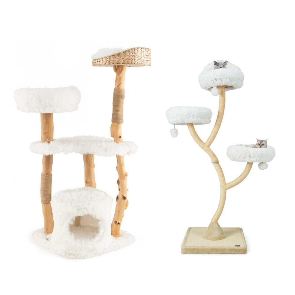 Albero per gatti alto 178cm e albero per gatti alto 124cm, Torre per gatti e albero tiragraffi da interno-Alberi Tiragraffi