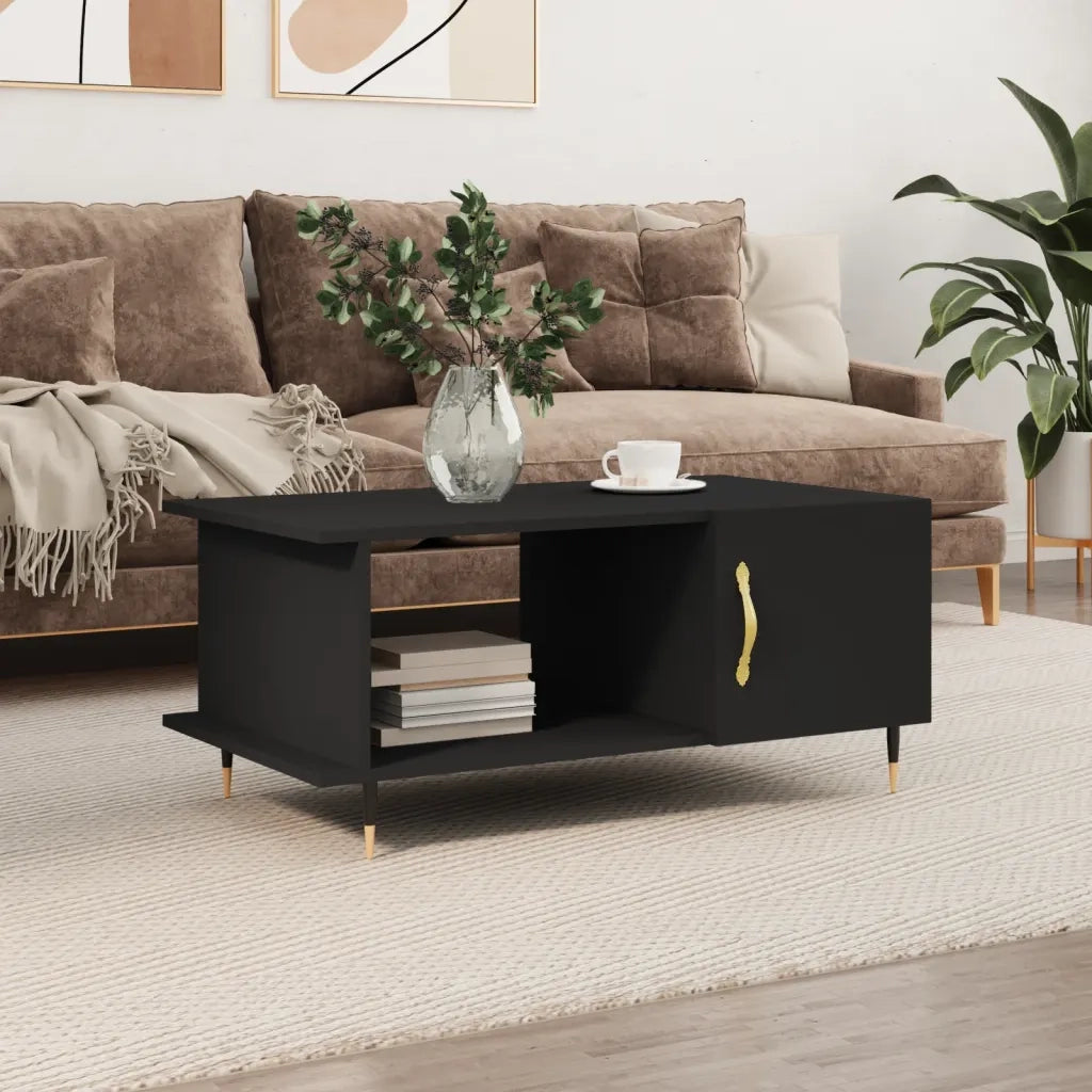 Tavolino da Salotto-Tavolino da soggiorno-Tavolo Nero 90x50x40 cm in Legno Multistrato 586314
