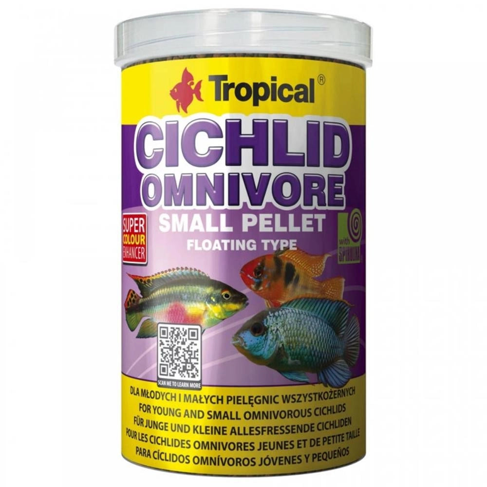 Tropical Cichlid Omnivore Small Pellet - Alimentazione Base per Ciclidi Onnivori Formato: 1000 ml