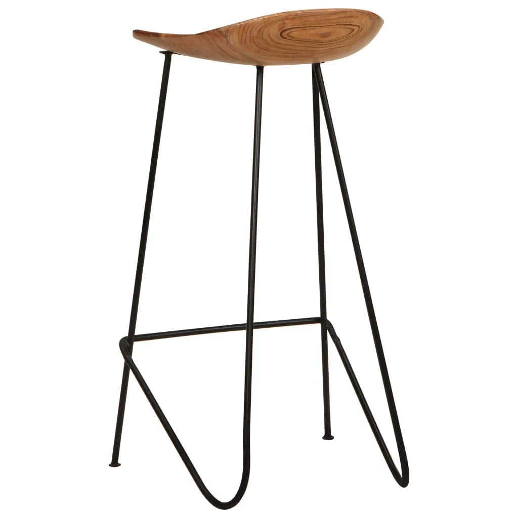 Set di due sgabelli da bar di design seduta in legno massello di acacia 1202088