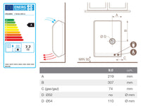 Stufa a Gas GPL 98,5x22,5x58,5 cm Italkero Stratos MB 90 Bianco