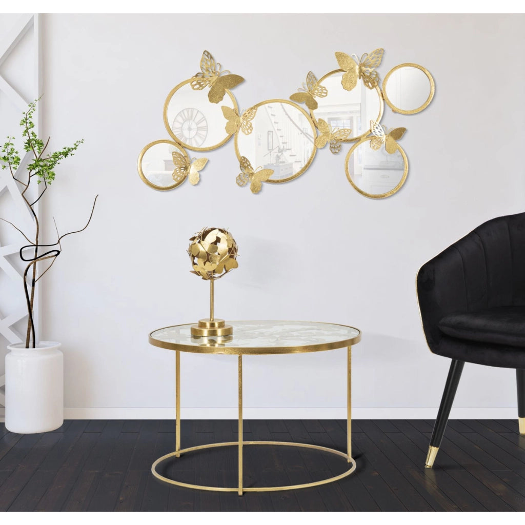 Tavolino VKH559, Oro, Metallo, 60x60x40,5 cm