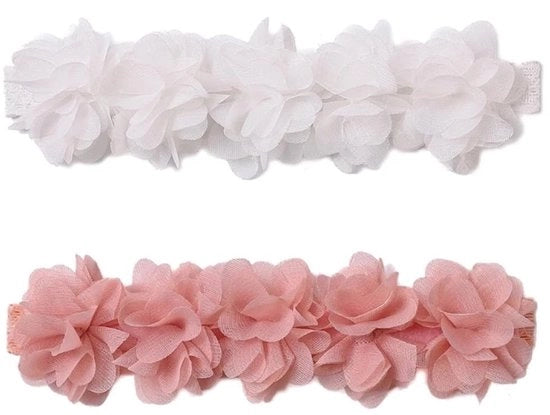 Cintura per capelli - Corona di fiori - Materiale soffice - Chiffon - Ideale per neonati - Regolabile - Adatto per neonati