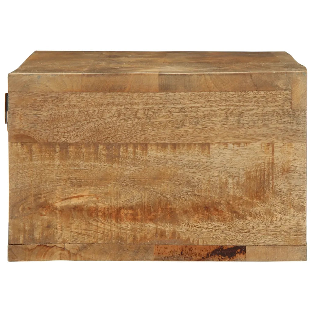 Mobile TV a Parete 100x30x19 cm Legno Grezzo Massello di Mango 4017479