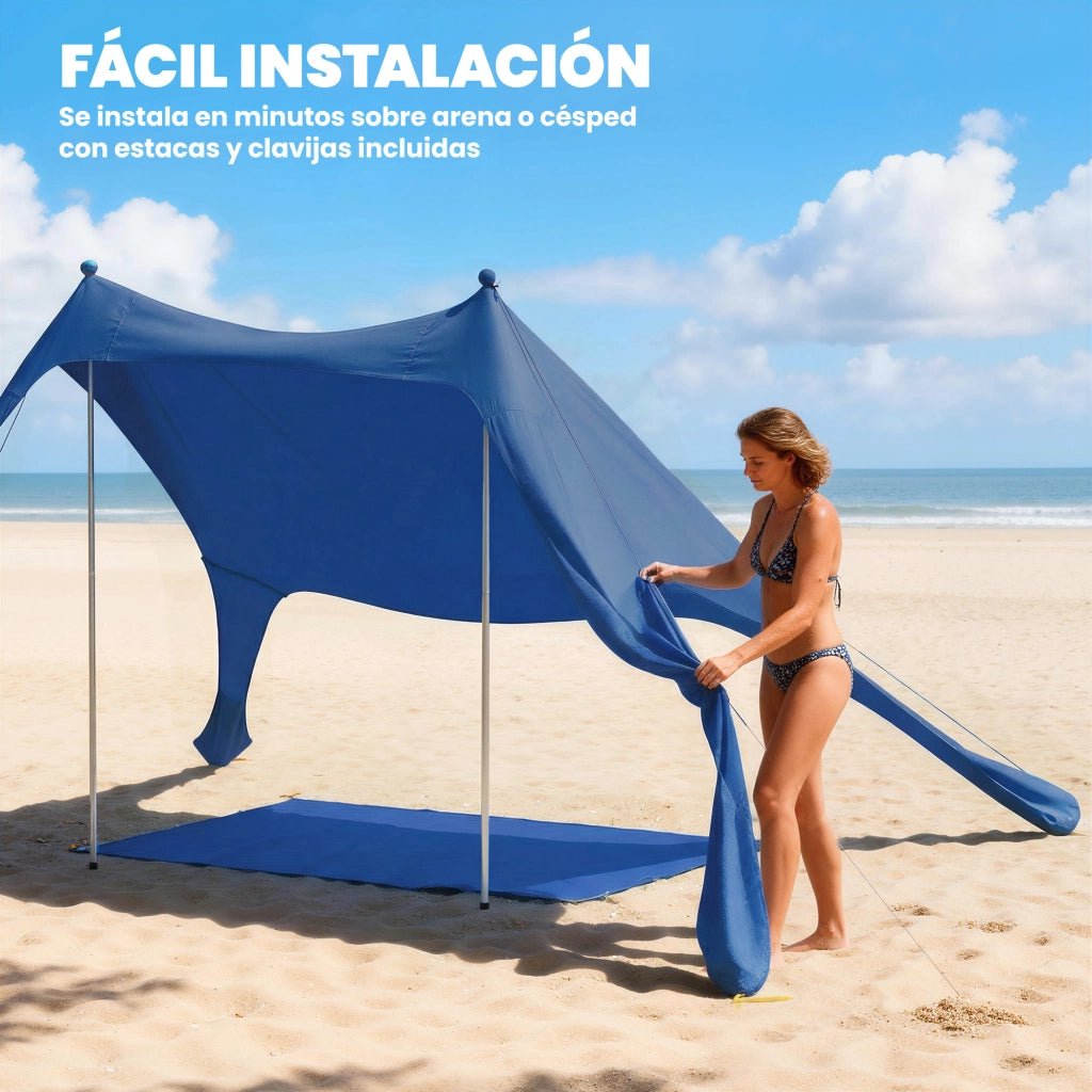 Tenda da giardino pieghevole Playa ¨C zephmum ¨C UPF50+ alluminio blu