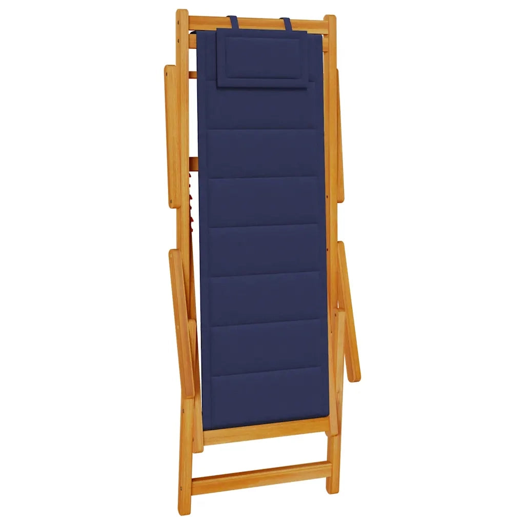Sedia pieghevole con braccioli in legno di acacia blu e Textilene 4108069