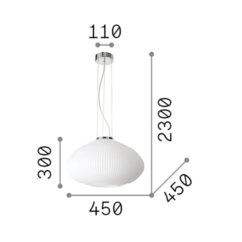 Sospensione Moderna Plisse' Metallo Ottone 1 Luce E27 D45Cm
