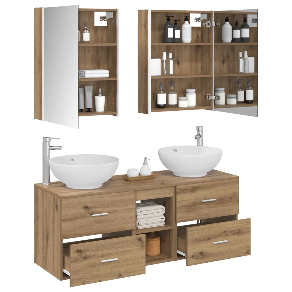 Set di mobili per il bagno 5 pcs Rovere Artigianale 3406974