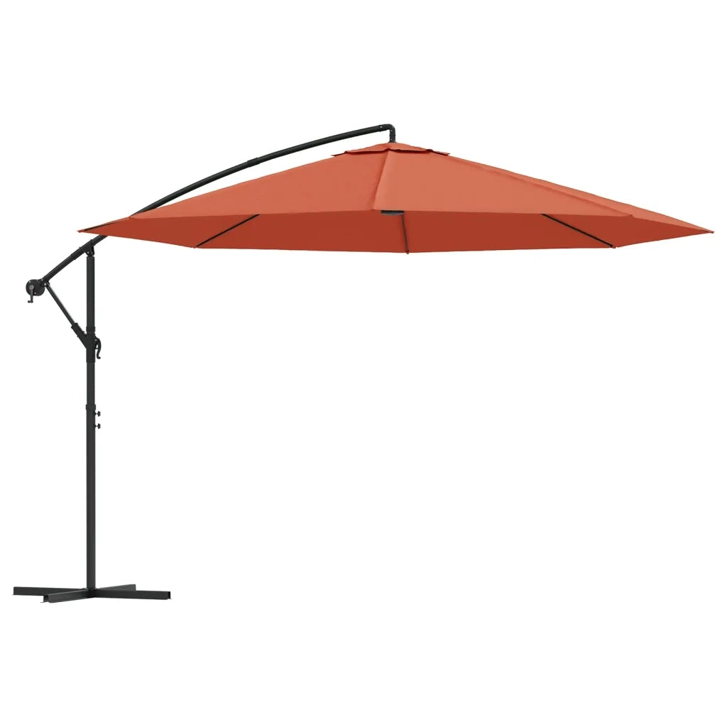 Ombrellone a Sbalzo-Ombrello da giardino Palo in Alluminio 350 cm Terracotta