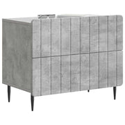 Comodino | Armadio da Notte | Mobiletto da notte Grigio Cemento 62 x 34,5 x 49,5 cm