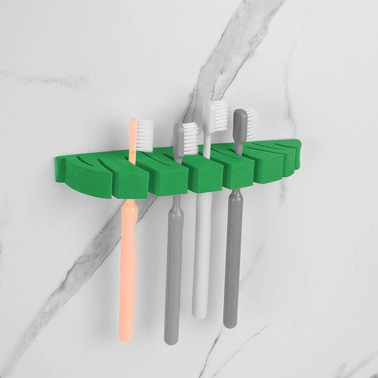 Oggetto da parete autofissante per tenere i dentifrici, contenitore per i dentifrici sotto la doccia, cappio multifunzionale, adatto per presine, penne e chiavi (verde).