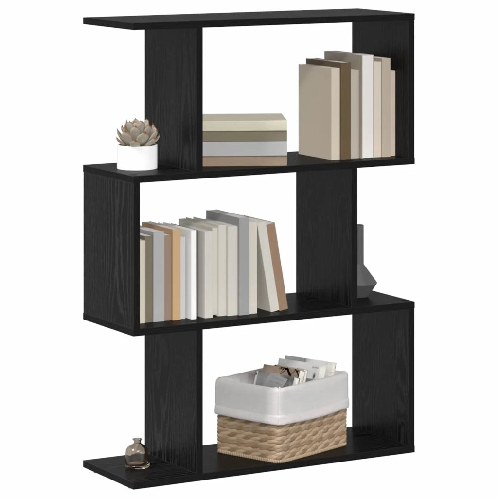 Armadio per Libri 3 livelli 70 x 24 x 97 cm Rovere Nero 879671