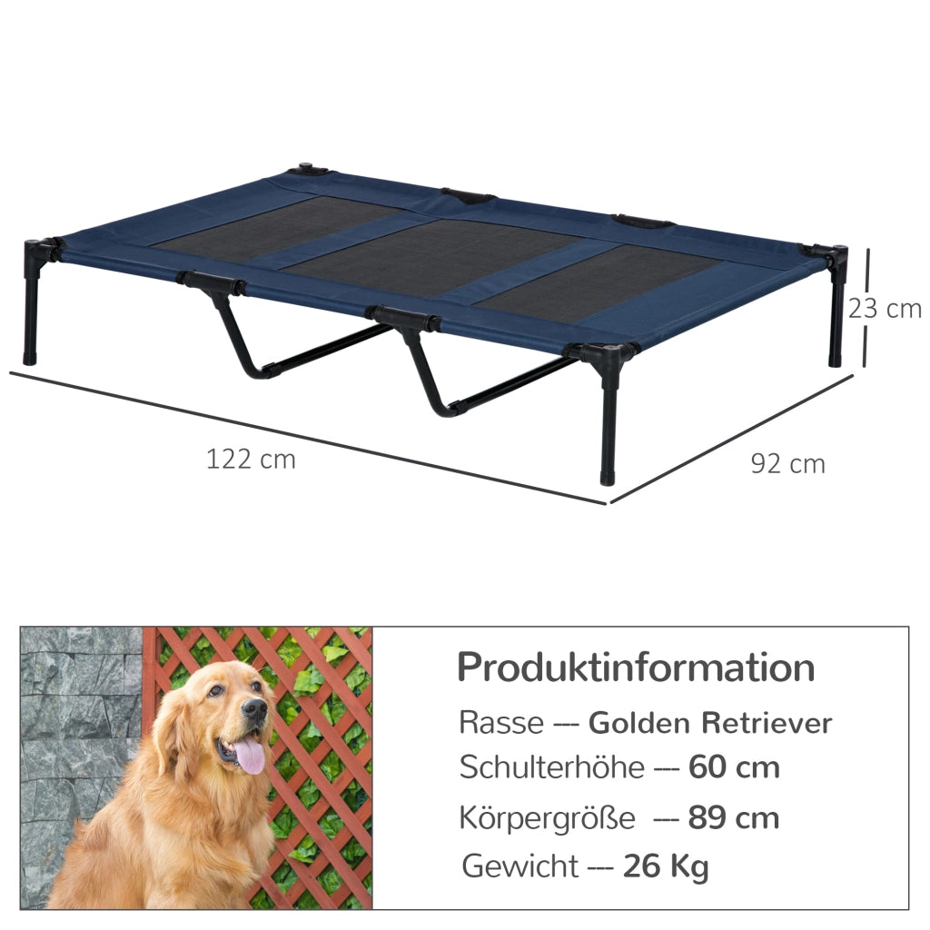 Cuccia per Cane Pieghevole ¨C zephmum ¨C Blu e Nero 122x92x23 cm