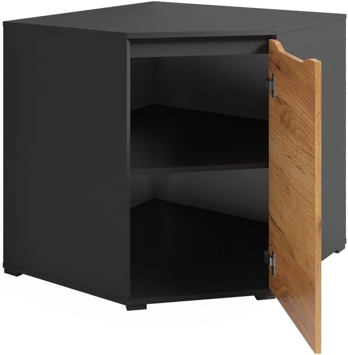 Credenza Ruben, Quercia dorata, 78 x 76.6 cm con porte, adatto per la conservazione di abbigliamento e tessuti