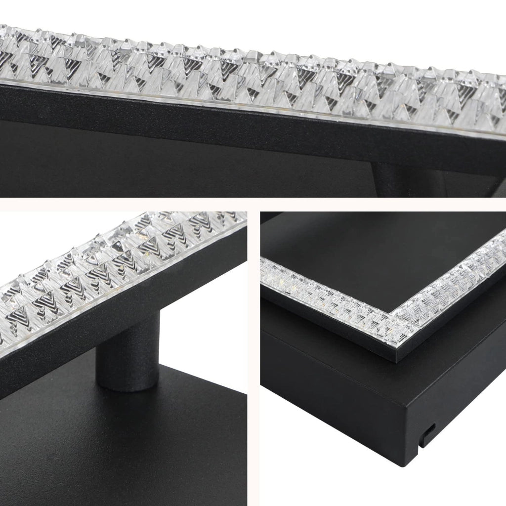 ZMH Lampada da soffitto plafoniera LED moderna quadrata cristallo due faretti 50W 57x48cm