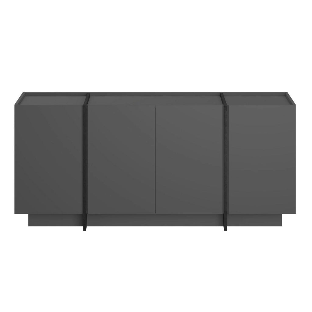 Madia Nolova, Credenza 4 Ripiani, 180x45x80h cm Nero Antracite