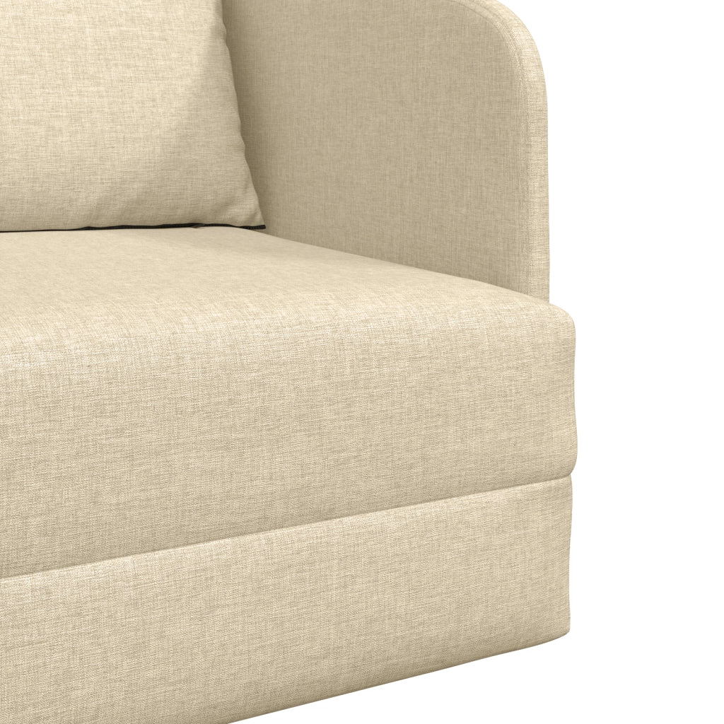 Divano Letto 2 in 1 Panna 65x80x83 cm Tessuto