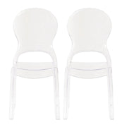 SET 2 SEDIE HALLES IN POLICARBONATO SILHOUETTE CURVE CLASSICHE PER INTERNI COLORE TRASPARENTE 46,1X55X98H CM