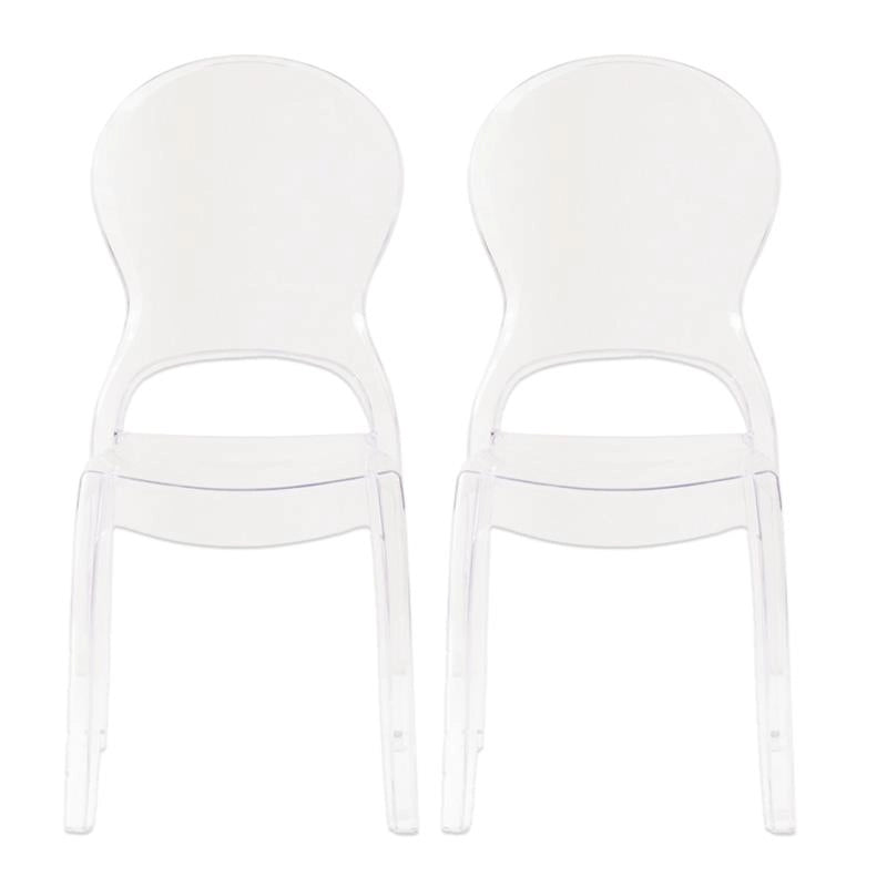 SET 2 SEDIE HALLES IN POLICARBONATO SILHOUETTE CURVE CLASSICHE PER INTERNI COLORE TRASPARENTE 46,1X55X98H CM