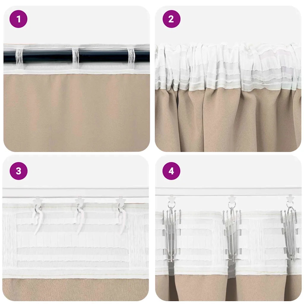 Tende Blackout con Anelli 2 pcs Talpa 140 x 140 cm Poliestere 4107438