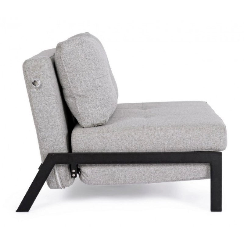 Divano letto salvaspazio un posto in tessuto Beige HAYDEN 95x96x h79 cm