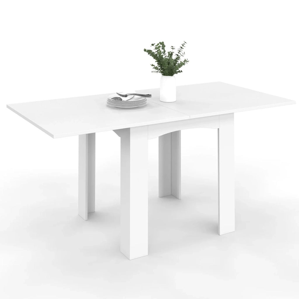 IDMarket - Tavolo da pranzo allungabile DONA 4-8 persone bianco 80-160 cm