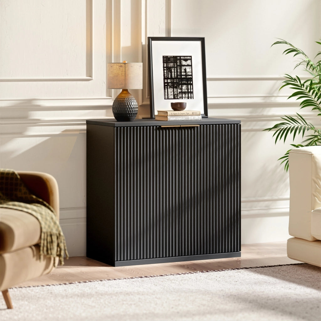 SIDEBOARD a 2 ante 80x40x80 cm in MDF nero