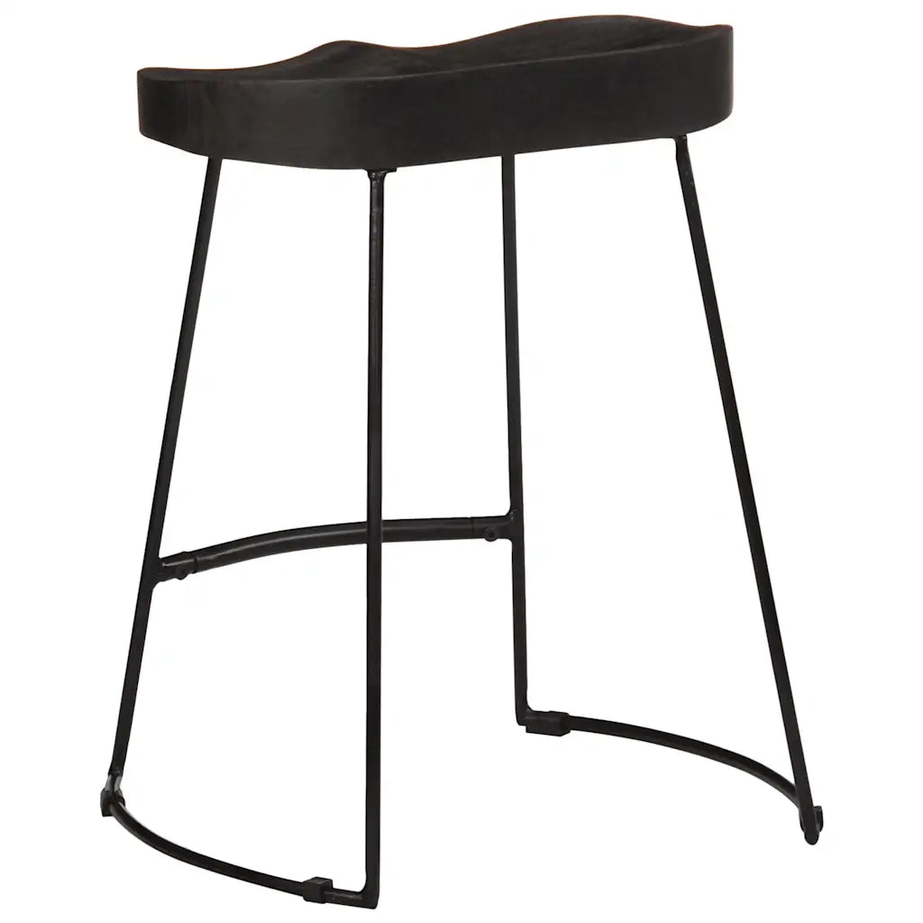 Sgabelli da Bar 2 pz Neri 46x38x52 cm Legno Massello di Mango 4013529