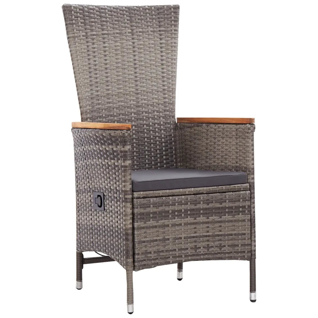 Set da Pranzo da Giardino 11pz con Cuscini in Polyrattan Grigio 3277547