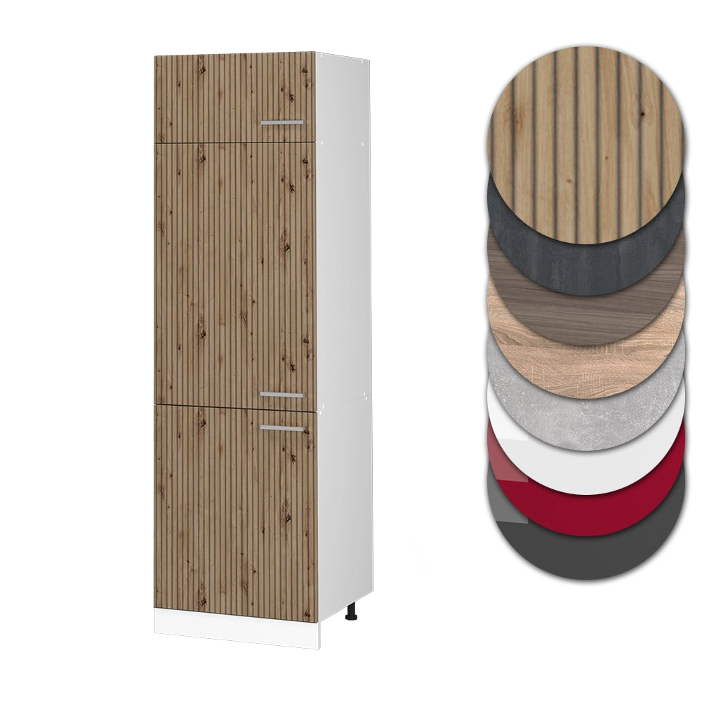 Armadio frigorifero R-Line Rovere artigianale/Bianco 60 cm Vicco