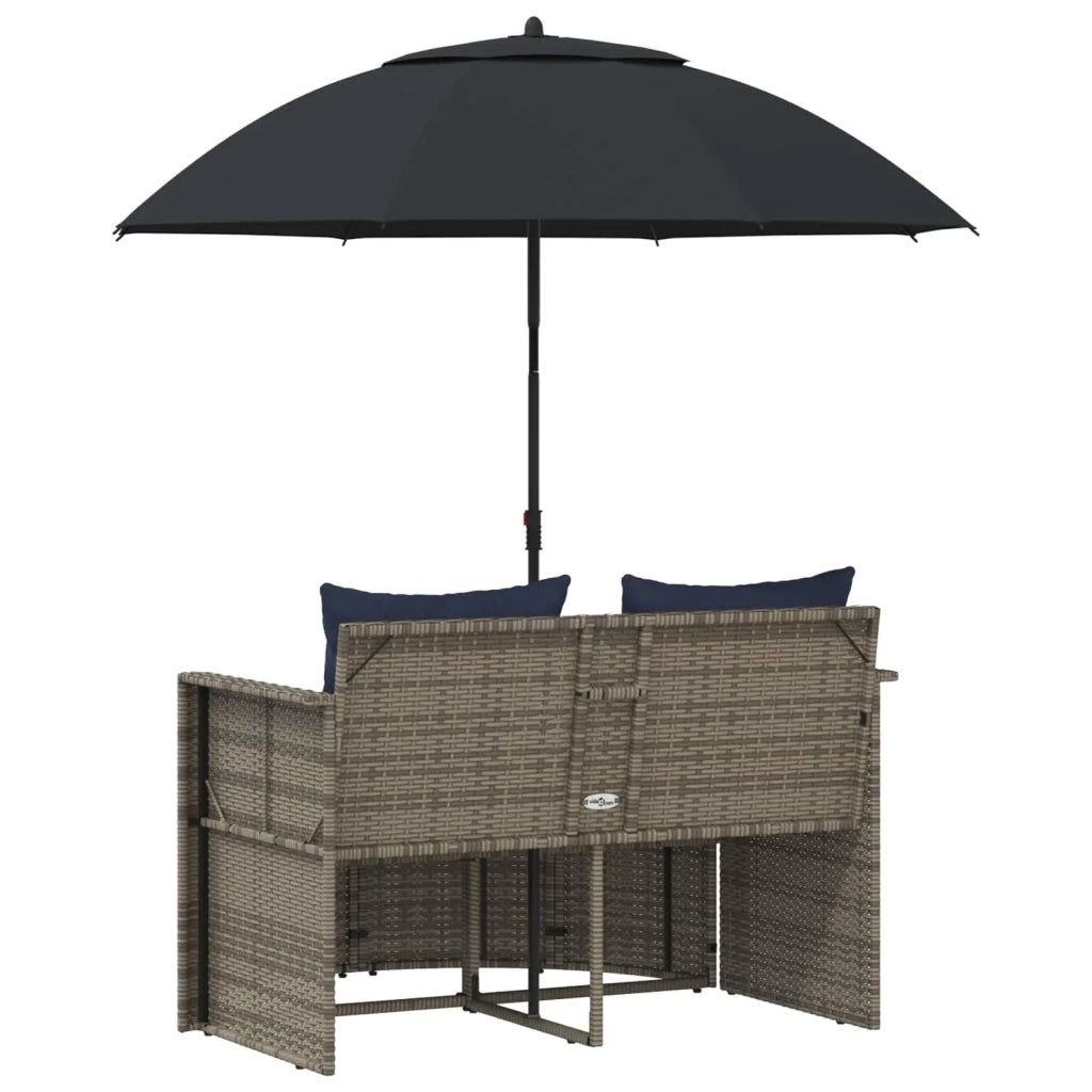 Divano da giardino 8 pcs Grigio e Blu Navy polyrattan 42025903