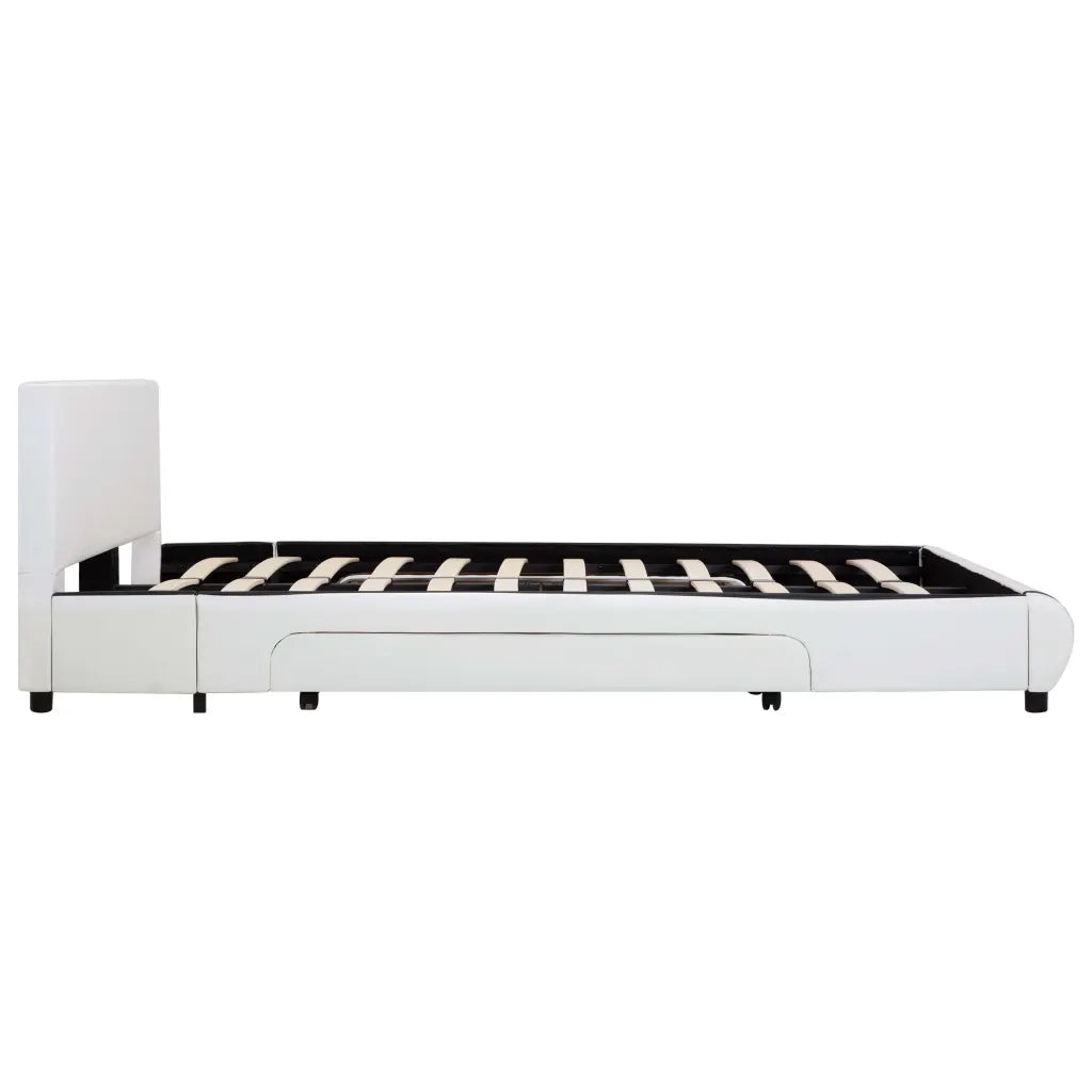 Giroletto con Cassetti Bianco in Similpelle 140x200 cm 284945