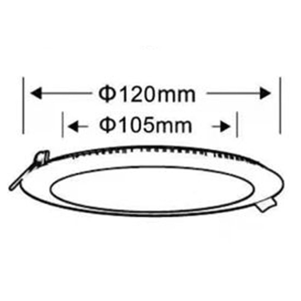 Trade Shop - Pannello Led Tondo Da Incasso 6 Watt Con Driver Cct 3000k 4000k 6500k P105a-t3c -