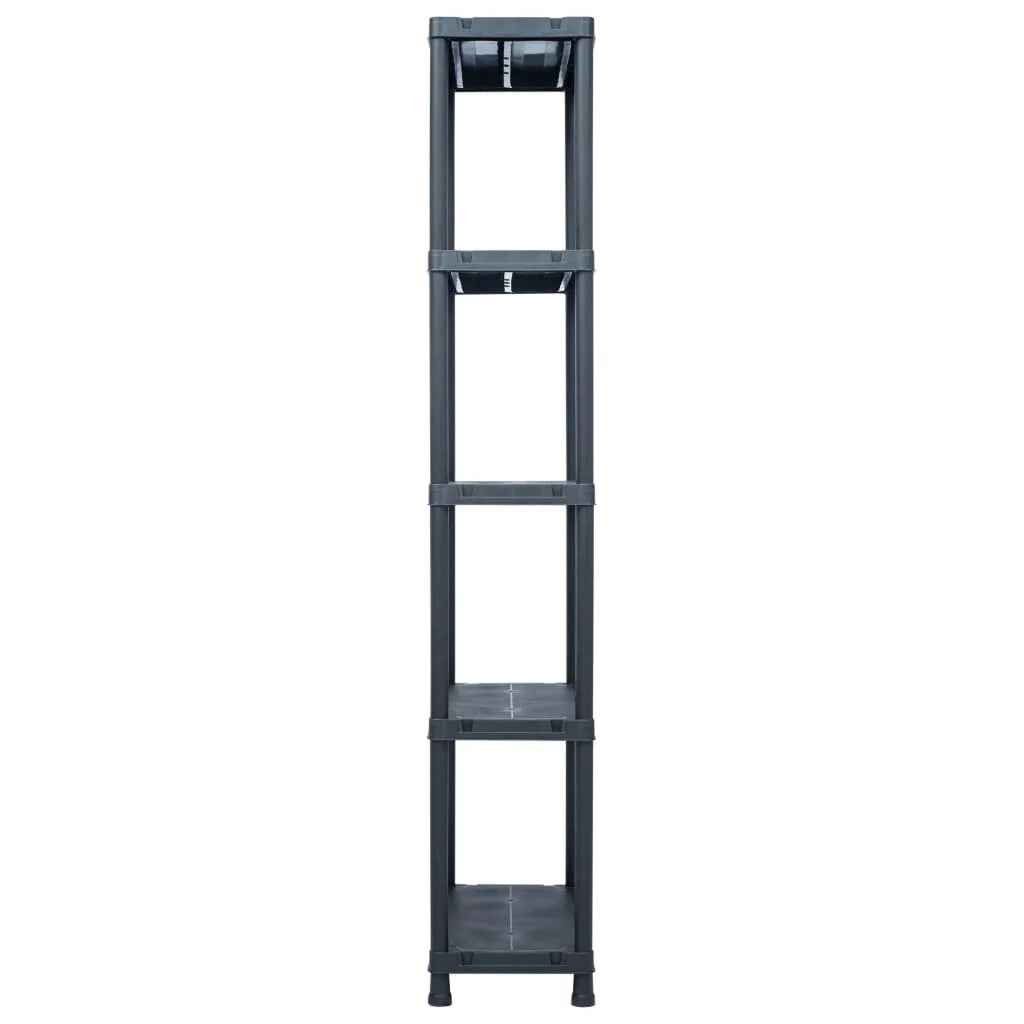 Ripiani portaoggetti da 2 pezzi capacità 125 kg 60 x 30 x 180 cm plastica nera 02_0000666